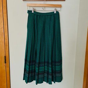 Pendleton Green Wool Pleated Skirt